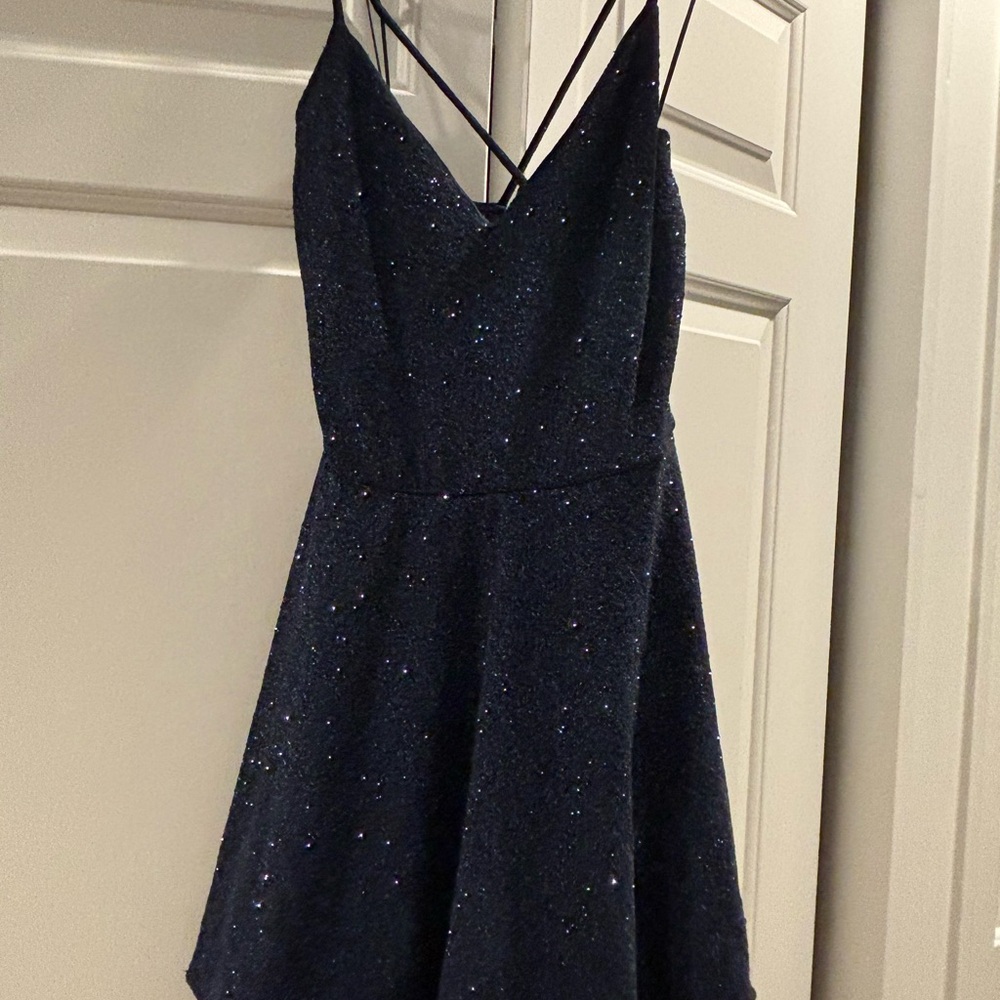 Windsor Midnight Blue Sparkle Mini Dress